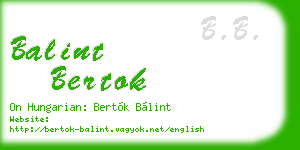 balint bertok business card